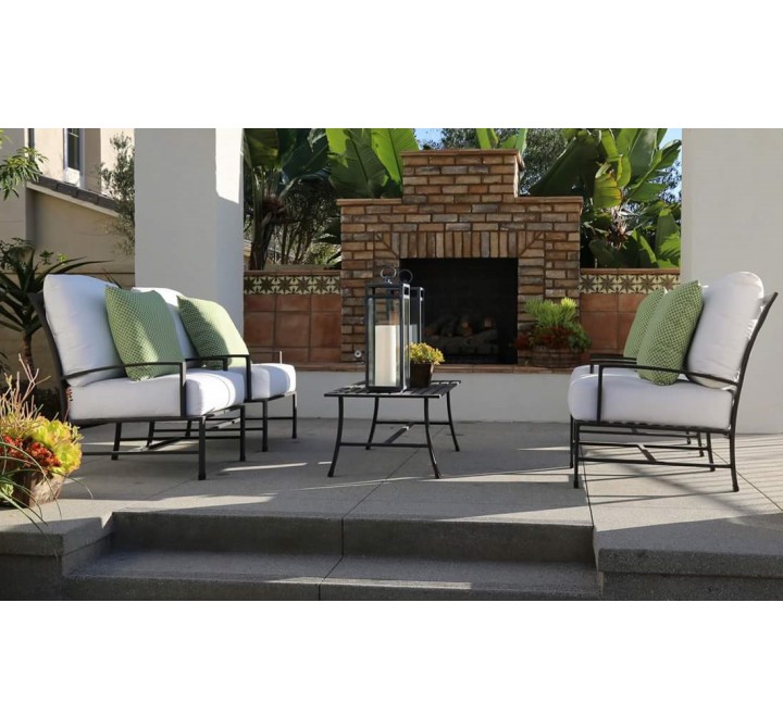 La Jolla Club Chair in Canvas Flax w/ Self Welt - Lifestyle