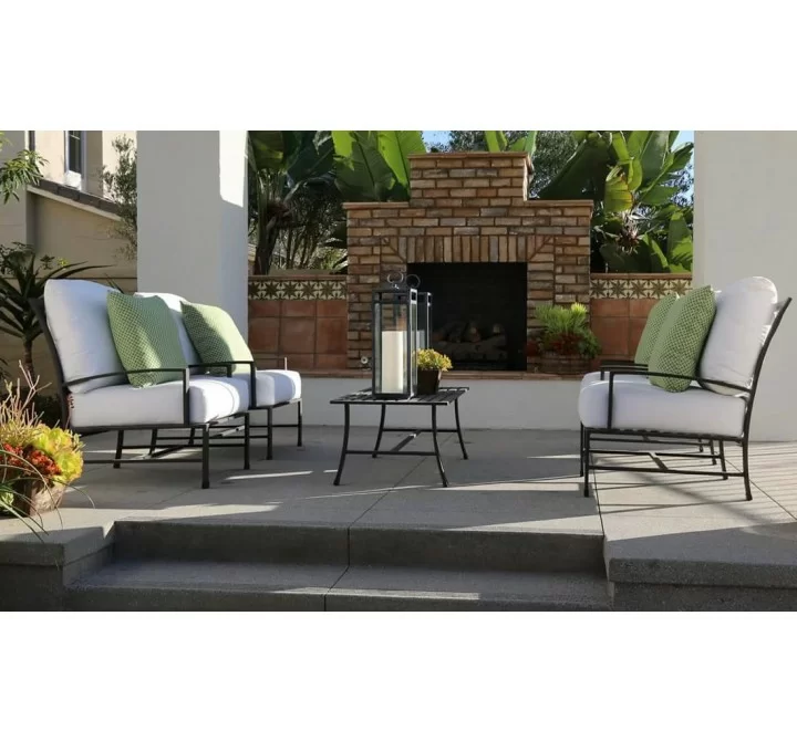 La Jolla Club Chair in Canvas Flax w/ Self Welt - Lifestyle