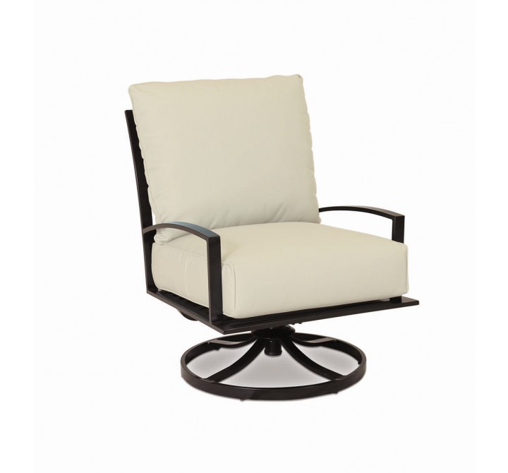 La Jolla Aluminum Club Swivel With Cushions In Canvas Flax With Self Welt