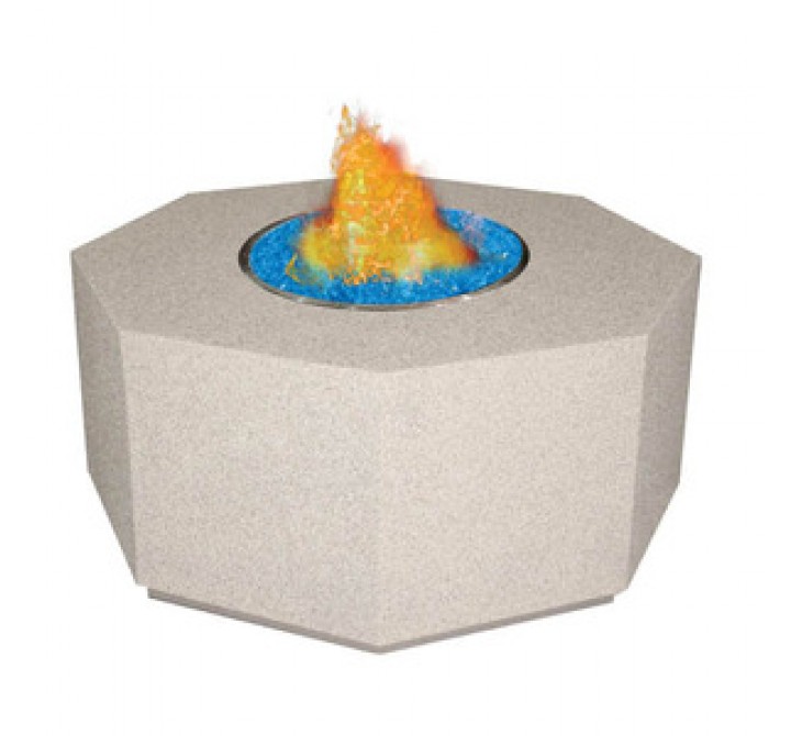Fireside America Octagon Gas Fire Pit For Fire Glass Gems - LP