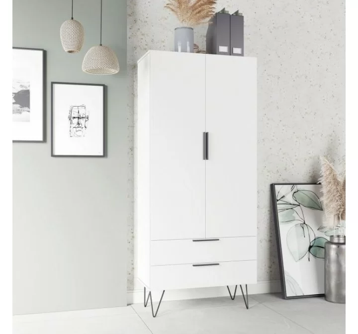 Manhattan Comfort Beekman 67.32 Tall Cabinet with 6 Shelves in White
