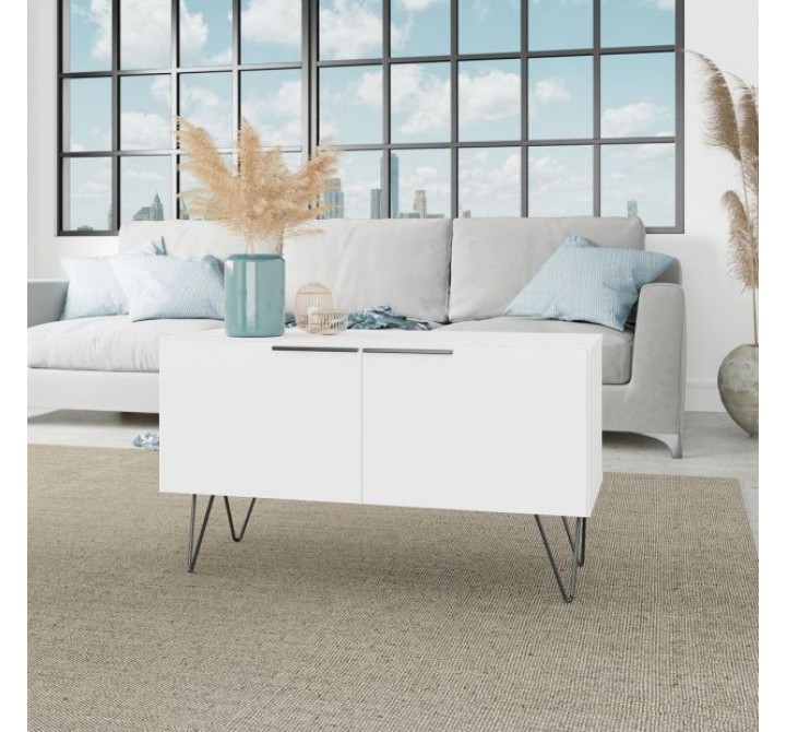 Manhattan Comfort Beekman 35.43 Accent Cabinet with 2 Shelves in White