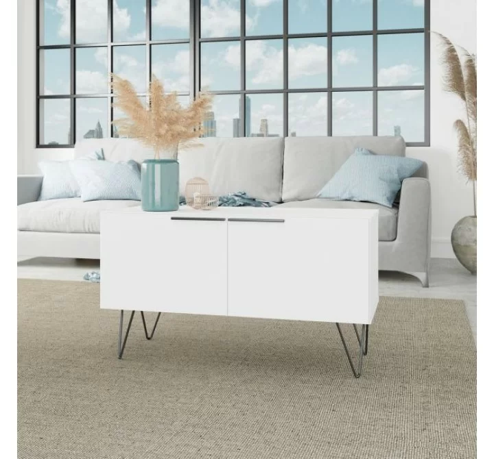 Manhattan Comfort Beekman 35.43 Accent Cabinet with 2 Shelves in White