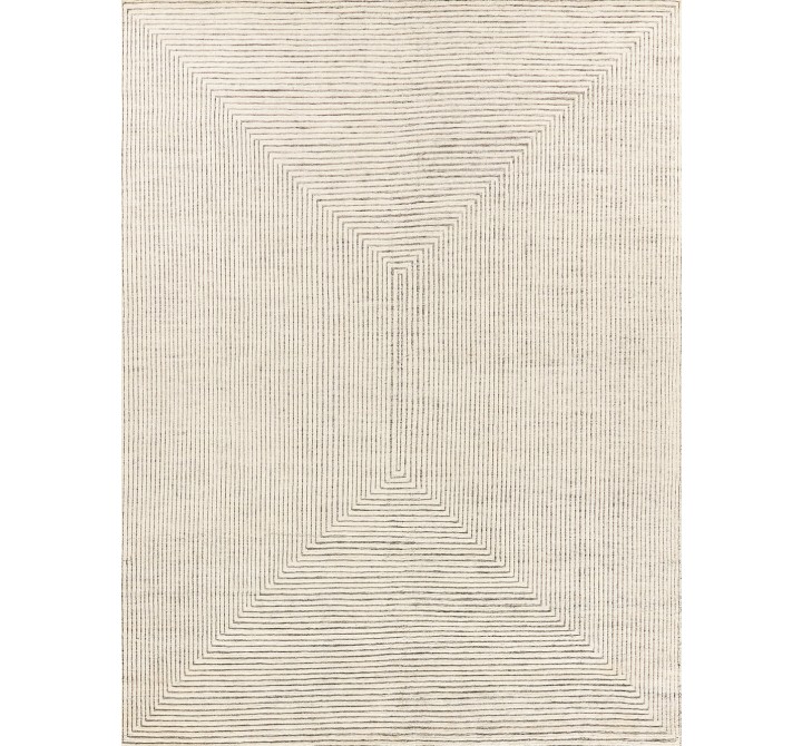 Exquisite Rugs Crescent Handmade Hand-Knotted New Zealand Wool Ivory Area Rug 4044-004