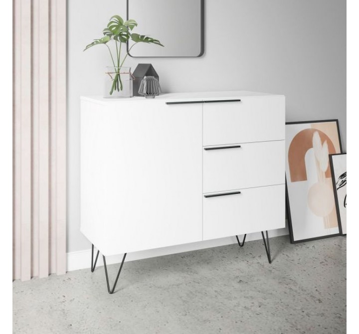 Manhattan Comfort Beekman 35.43 Dresser with 2 Shelves in White