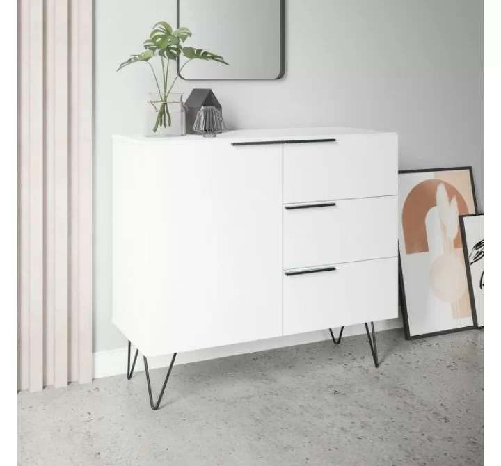 Manhattan Comfort Beekman 35.43 Dresser with 2 Shelves in White