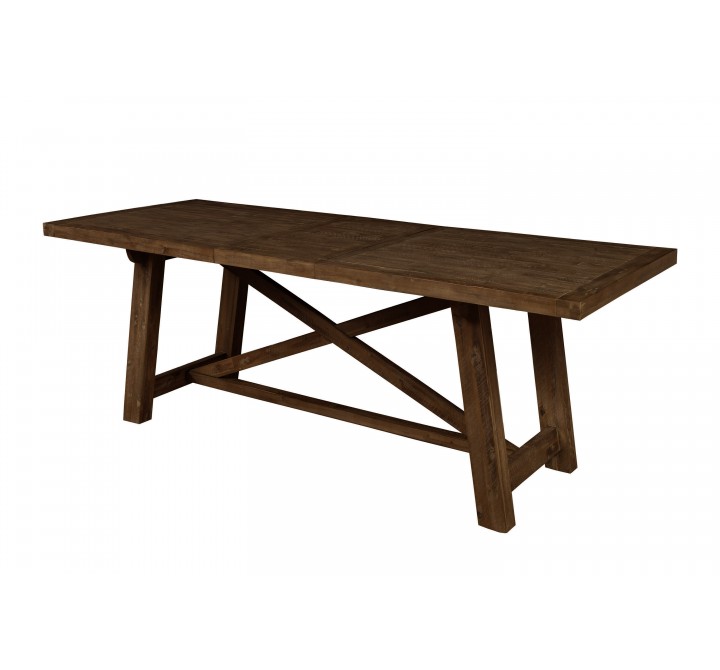 Alpine Furniture Newberry Rectangular Dining Table in Medium Brown - Angled