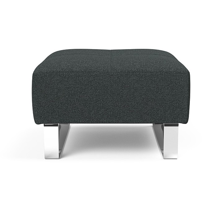 Innovation Living Supremax/Cassius D.E.L. Ottoman - Boucle Black Raven - Front View