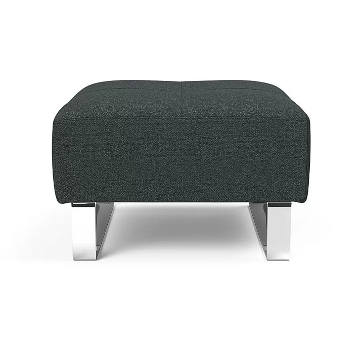 Innovation Living Supremax/Cassius D.E.L. Ottoman - Boucle Black Raven - Front View