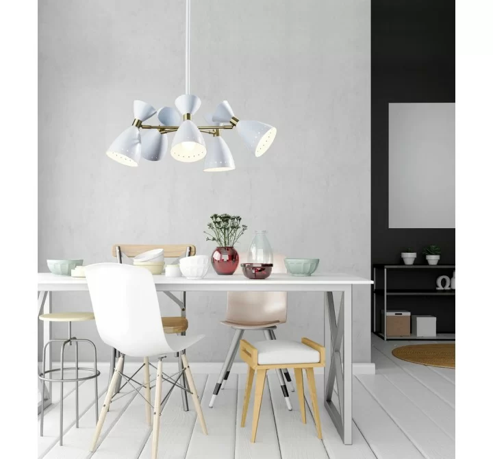 Adesso Oscar 5-Head Chandelier White
