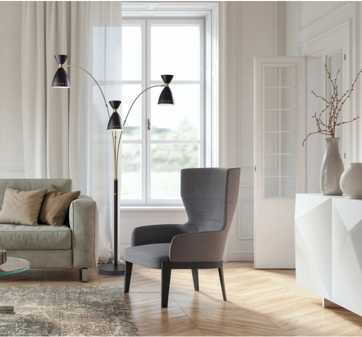 Adesso Oscar 3-Arm Arc Lamp Black