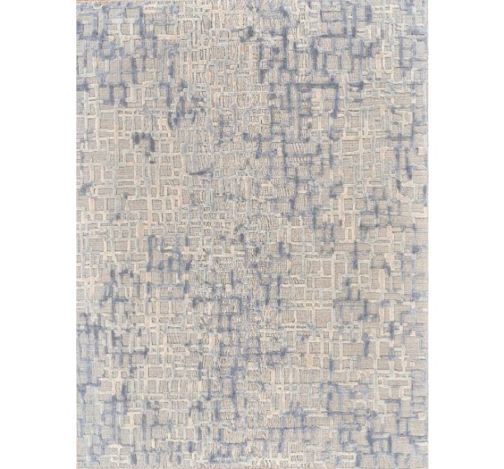 Exquisite Rugs Vista Handmade Hand Loomed New Zealand Wool and Bamboo Silk Gray/Blue Area Rug