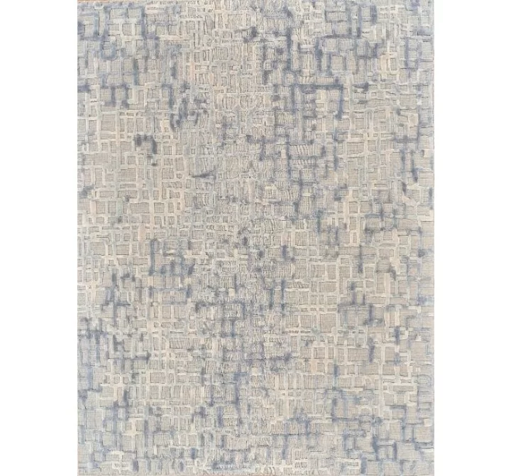 Exquisite Rugs Vista Handmade Hand Loomed New Zealand Wool and Bamboo Silk Gray/Blue Area Rug