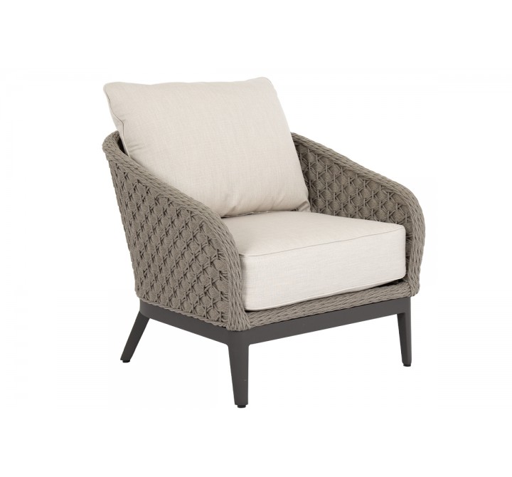 Marbella Club Chair in Echo Ash, No Welt - Front Side Angle