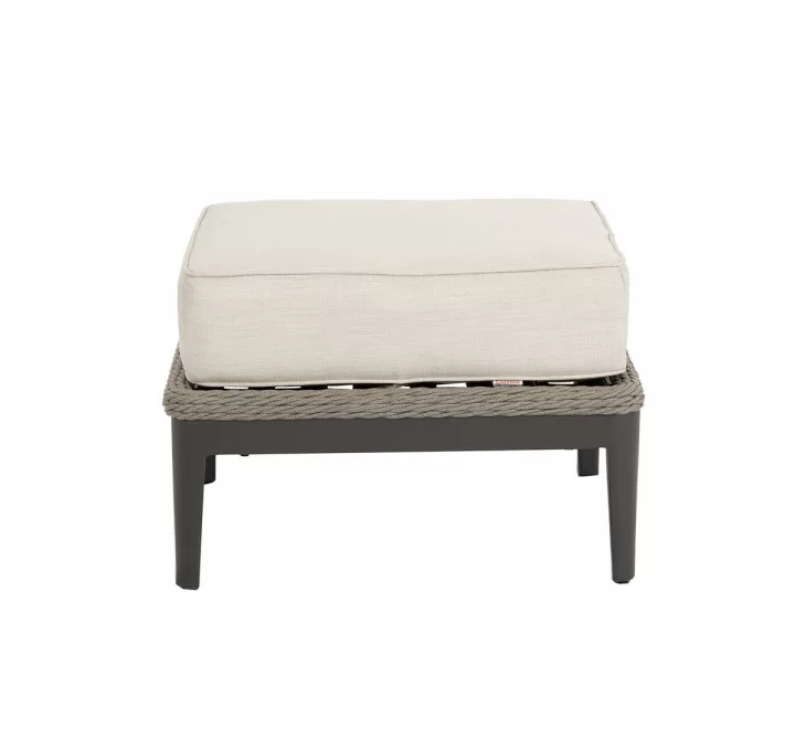 Marbella Ottoman in Echo Ash w/ Self Welt - Front Angle