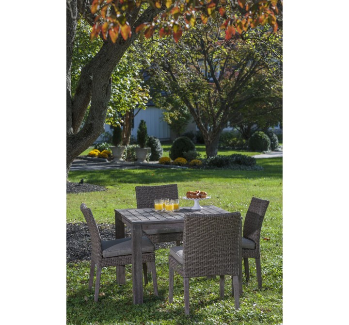 Alfresco Home Cornwall 5-Piece Woven Wood Set - Lifestyle