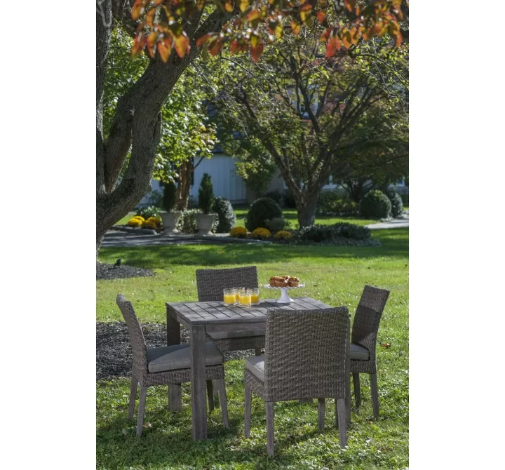 Alfresco Home Cornwall 5-Piece Woven Wood Set - Lifestyle