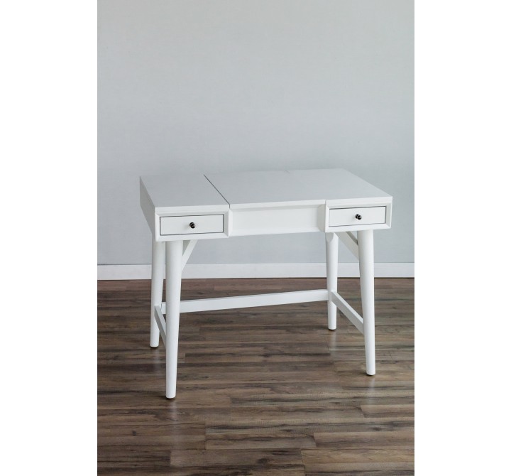 Alpine Furniture Flynn Bedroom Vanity, White - Front Angle