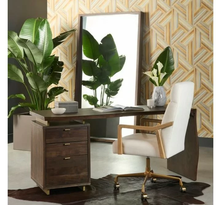 Sunpan Fresno Floor Mirror Narrow Brown - Narrow Natural - Lifestyle