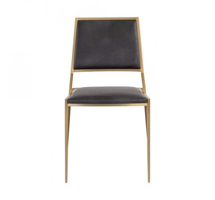 Sunpan Odilia Stackable Dining Chair Bravo Portabella - Front Angle