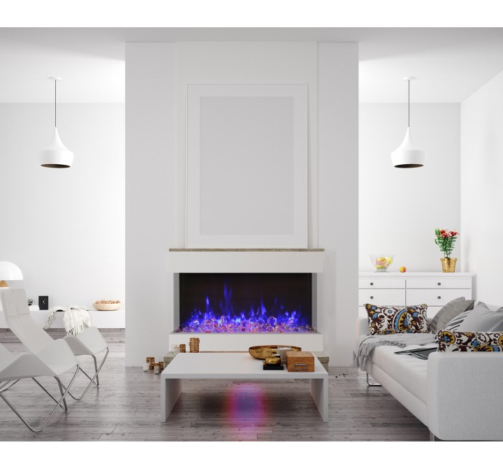 Amantii 50" Unit - 14 1/4" In Depth 3 Sided Glass Fireplace