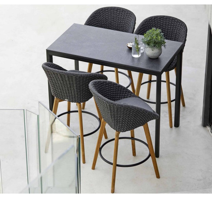 Cane-Line Peacock Bar Chair W/Teak Legs 