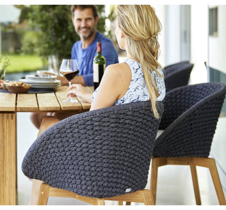 Cane-Line Peacock Chair W/Teak Legs, Cane-Line Soft Rope