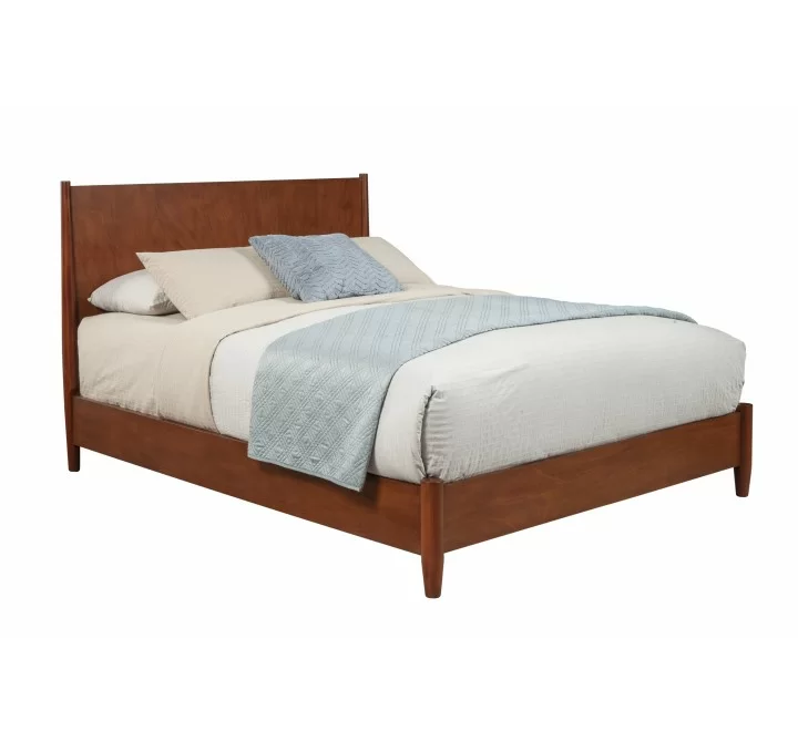 Alpine Furniture Flynn Full Platform Bed in Acorn - Front Side Angle