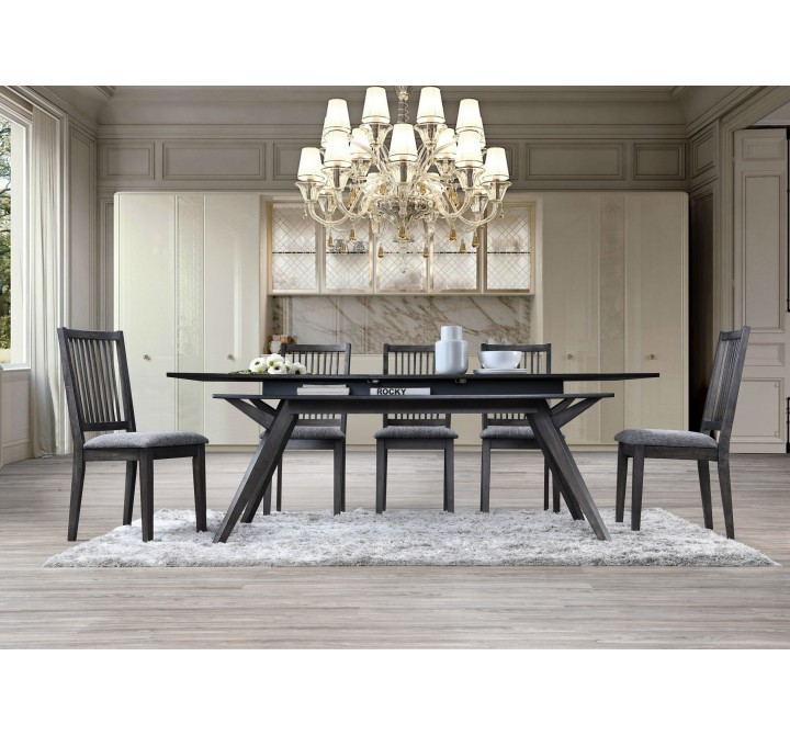 Alpine Furniture Lennox Rectangular Extension Dining Table, Dark Tobacco - Lifestyle