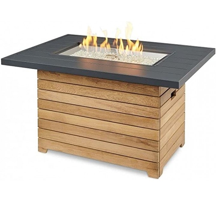 Outdoor Greatroom Company Aluminum Darien Rectangular Gas Fire Pit Table