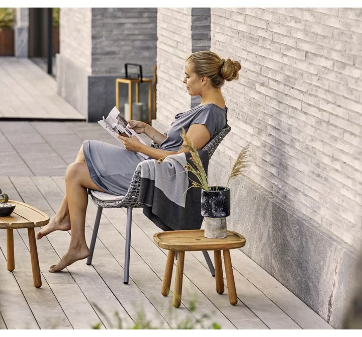 Cane-Line Royal Coffee Table, Teak, Square side view