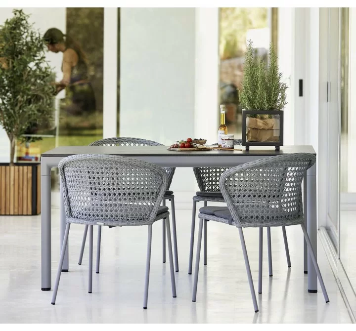 Cane-Line Lean Chair, Stackable, side view