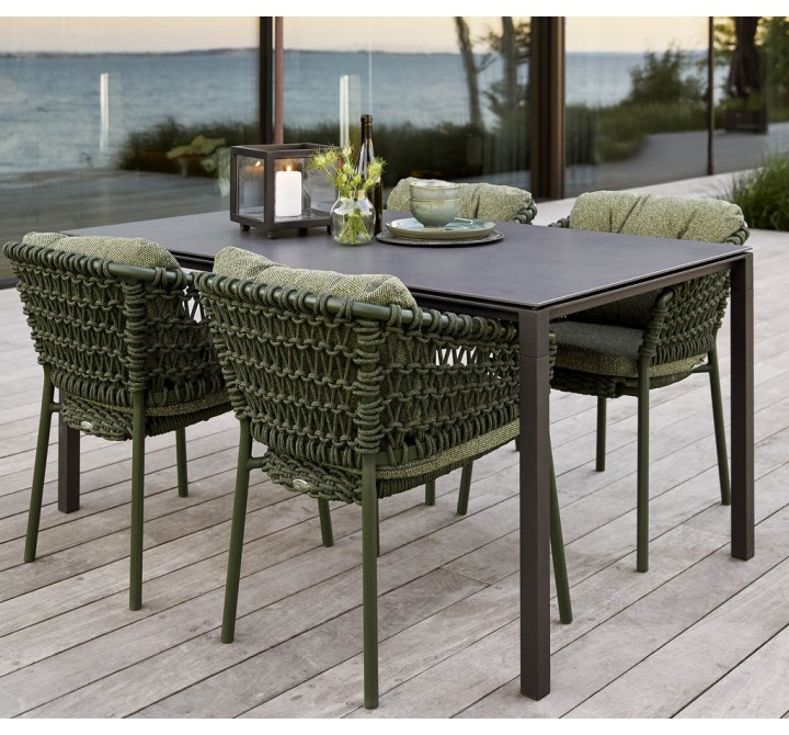 Cane-Line Pure Dining Table Base, 59.1"x35.5", Aluminium