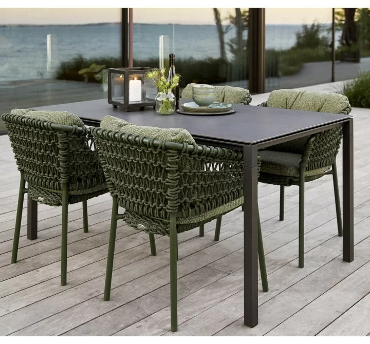 Cane-Line Pure Dining Table Base, 59.1"x35.5", Aluminium