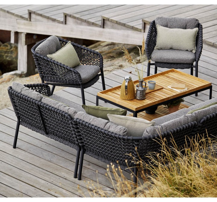 Cane-Line Ocean lounge chair, stackable, Cane-line Soft Rope hotel view