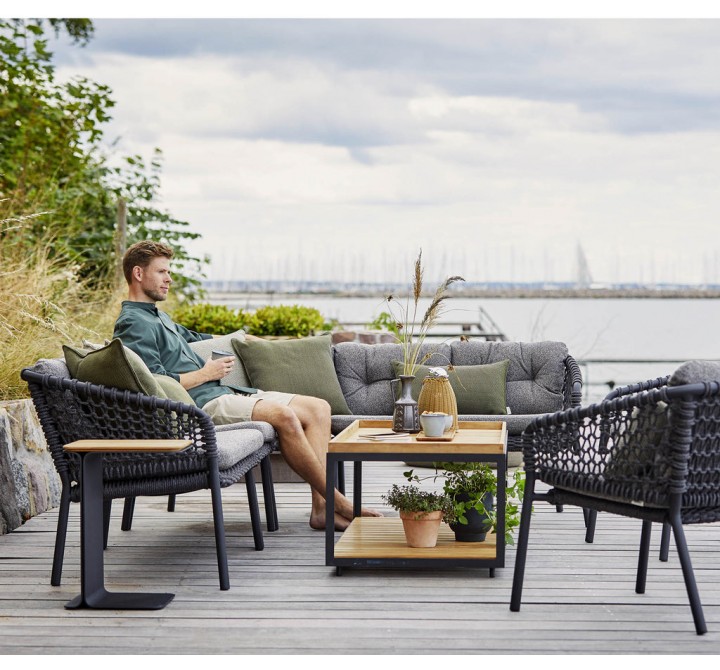 Cane-Line Ocean 2-Sseater Sofa, Right Module outdoor view