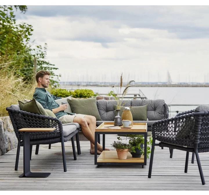 Cane-Line Ocean 2-Sseater Sofa, Right Module outdoor view