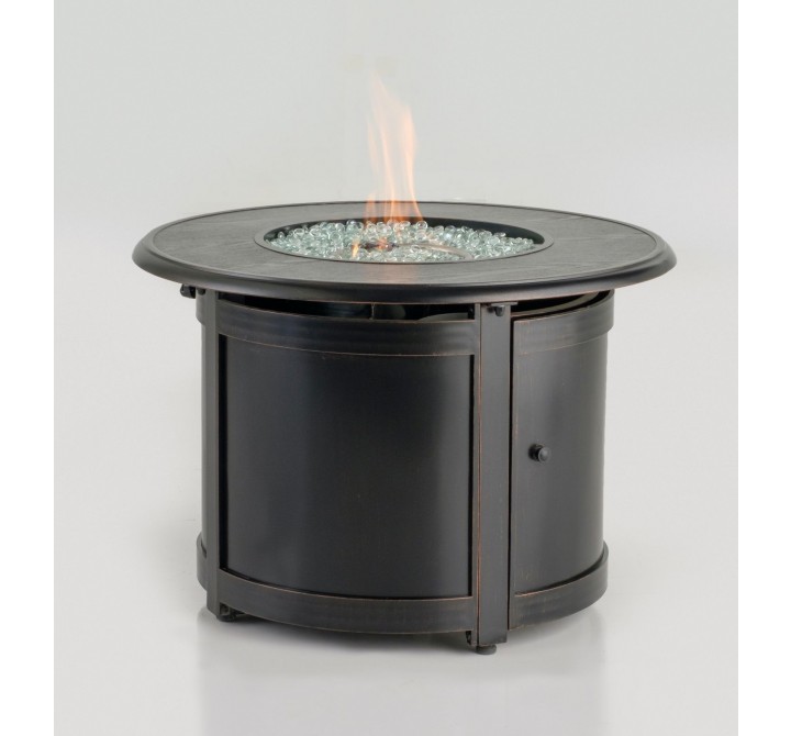 Alfresco Home Alfresco Home Cheyenne 40" Square Gas Fire Pit Chat Table with Glacier Ice Firebeads - Angled