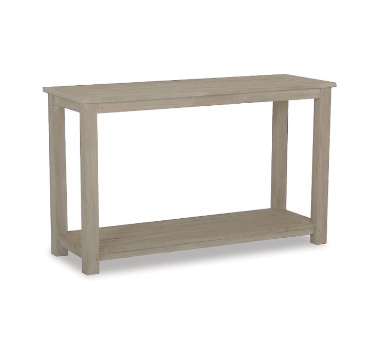 Sofa Table in Coastal Teak - Front Side Angle