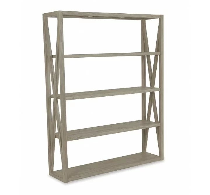 X Bookcase in Coastal Teak - Front Side Angle