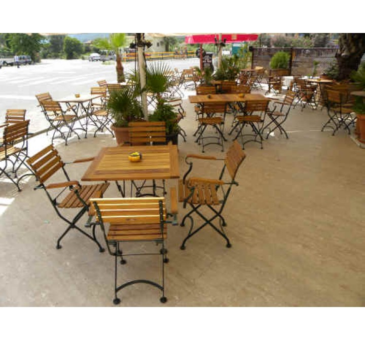 Furniture Designhouse Veronique Folding Side Chair - Stackable -European Chestnut Wood Clear Coated Slats - Set of Two