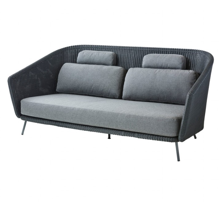 Cane-Line Mega 2-Seater Sofa, Incl Grey. Cane-Line AirTouch Cushions