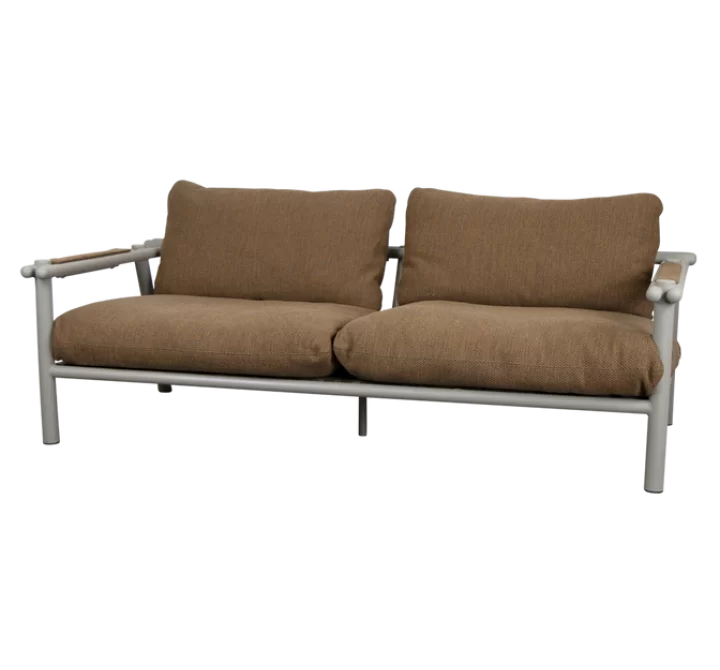Cane-Line Sticks 2-Seater Sofa Taupe, aluminium Umber brown