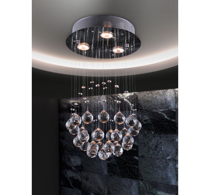 Zuo Modern Pollow Ceiling Lamp Chrome - Lifestyle