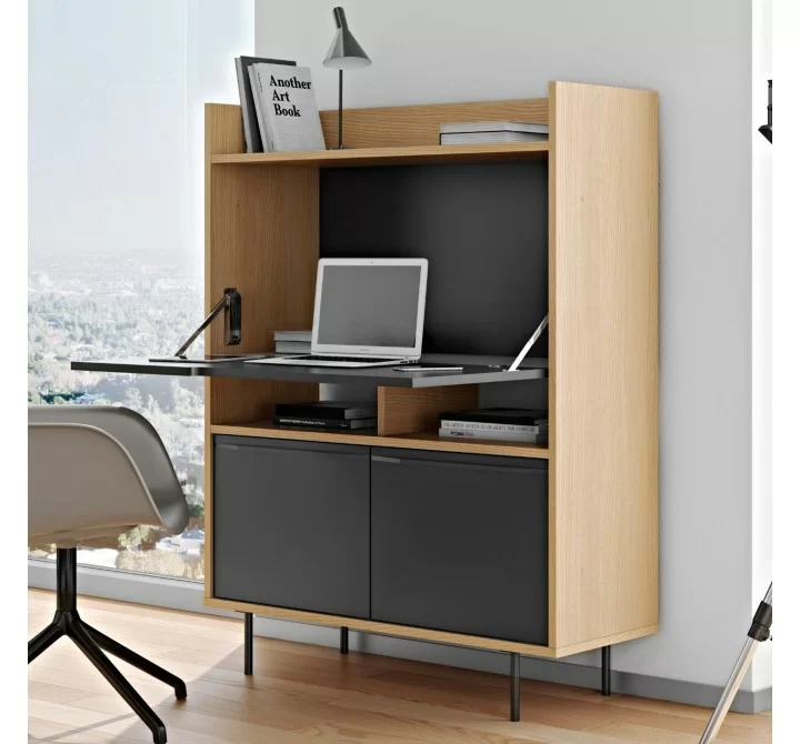 TemaHome Lime Desk in Oak & Pure Black - Lifestyle