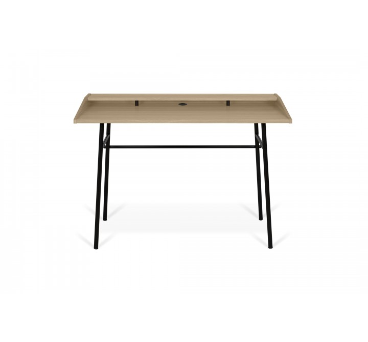 TemaHome Ply Desk Without Drawer in Light Oak & Pure Black - Front