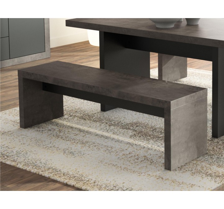 TemaHome Detroit Bench in Concrete & Pure Black - Lifestyle