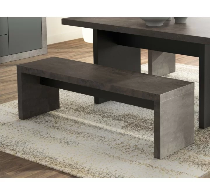 TemaHome Detroit Bench in Concrete & Pure Black - Lifestyle