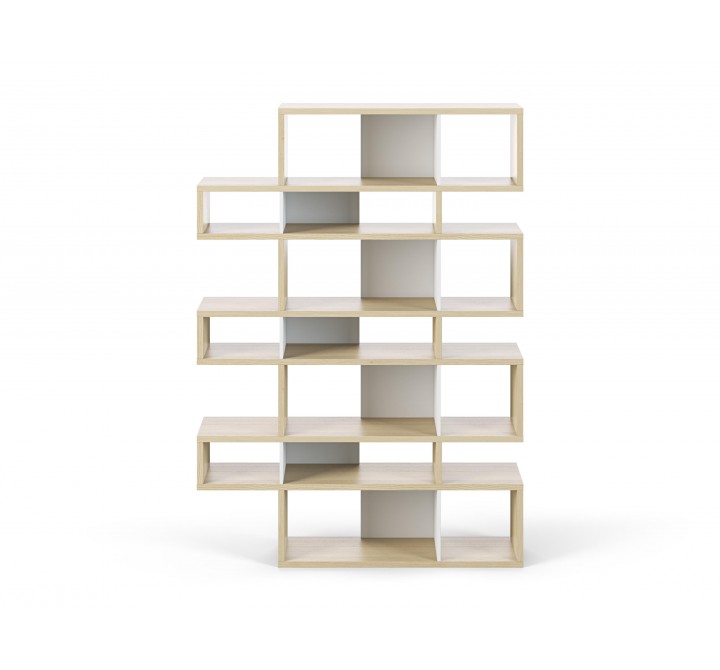 TemaHome London Bookshelf 2010-003 in Oak Frame and Pure White Backs - Front