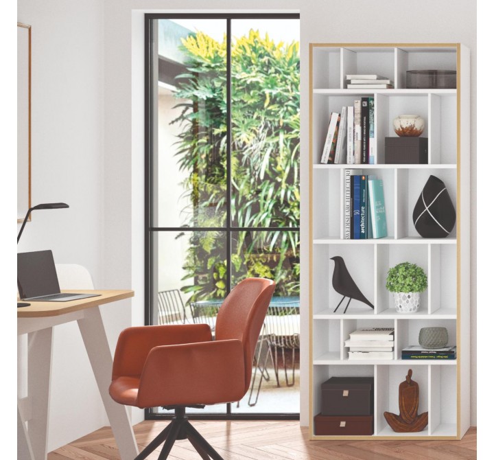 TemaHome Group Shelving Unit 72 in Pure White with Plywood Edge - Lifestyle